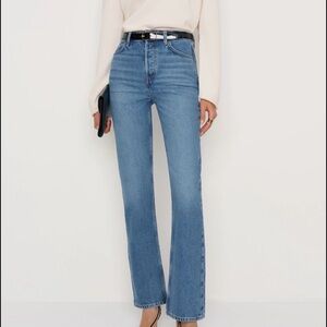 Reformation Cynthia High Rise Straight Blue Jeans